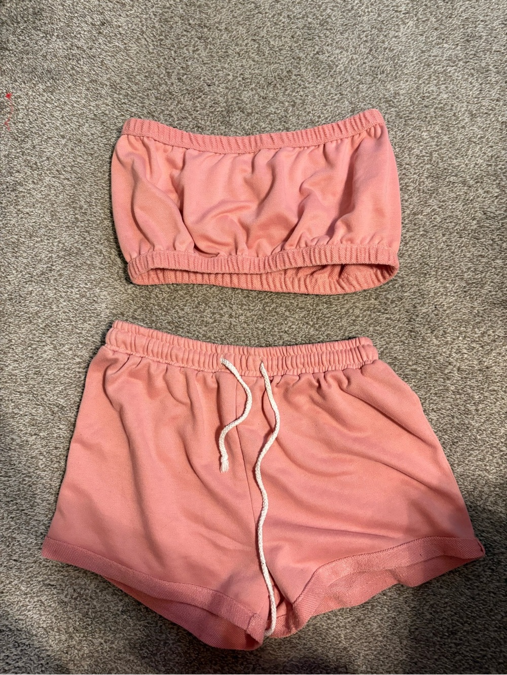 SHEIN Peach Pink Drawstring Set with Lounge Shorts